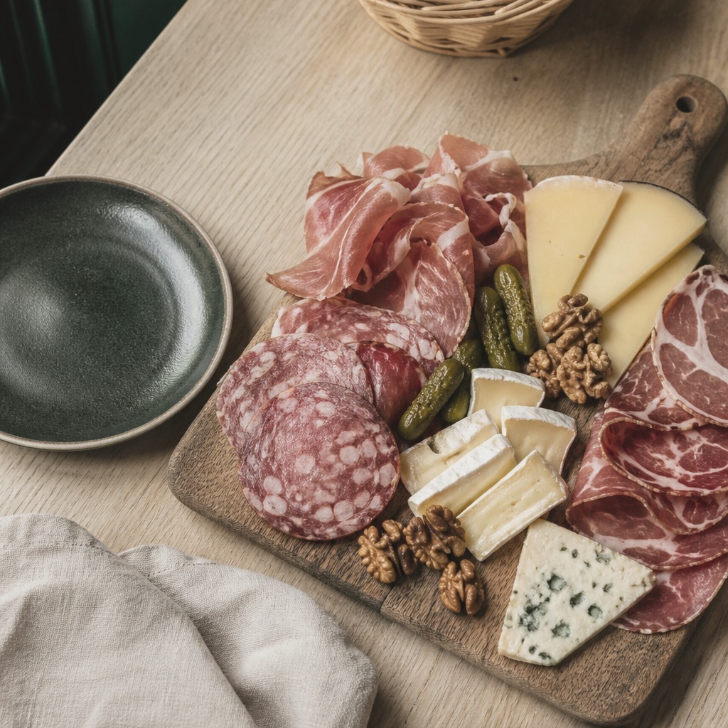 Planche mixte de charcuterie et de fromages